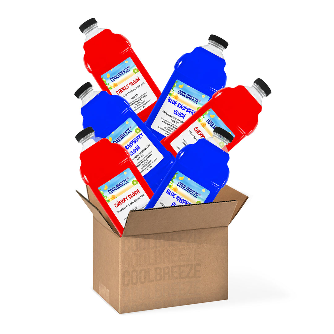 Coolbreeze Beverages Frozen Slush Mix - Red & Blue Party Pack