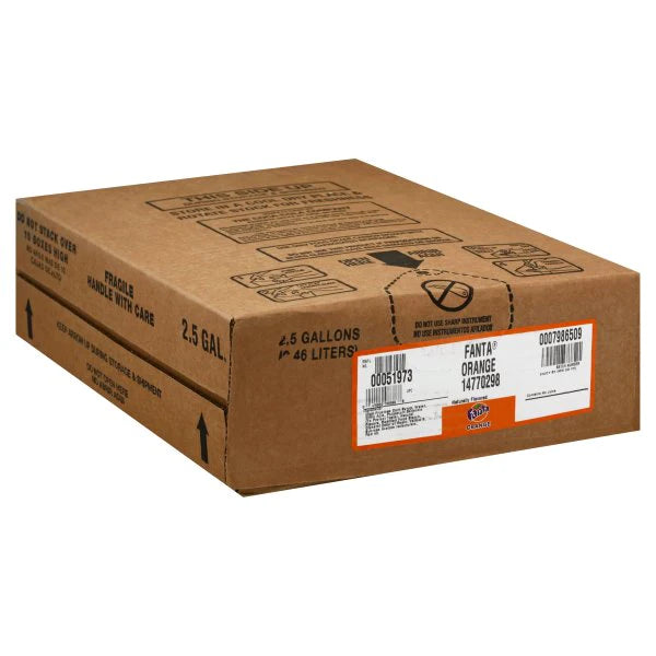 Fanta Orange 2.5 Gallon Bag-In-Box Soda Fountain Syrup Concentrate