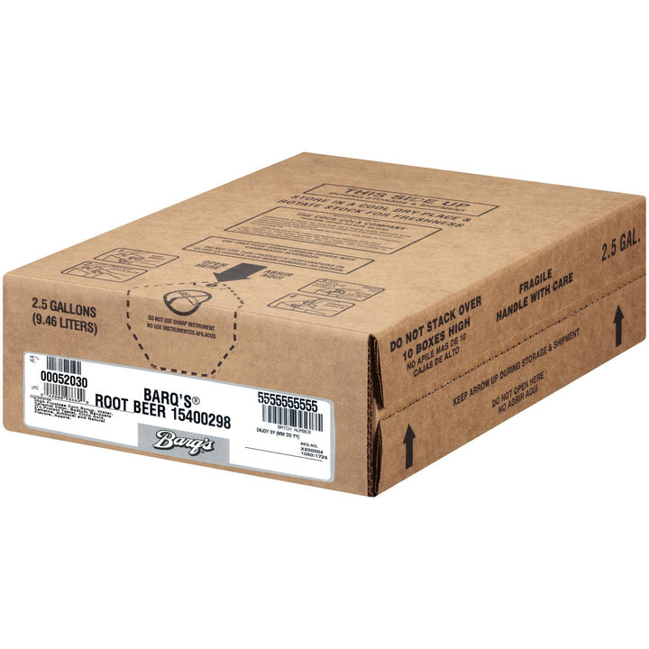 Barq's Root Beer 2.5 Gallon Bag In Box Concentrated Soda Syrup