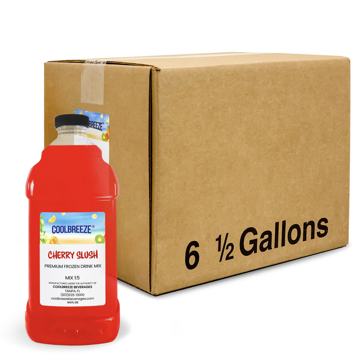 Coolbreeze® Beverages Ready to Use Frozen Drink Machine Mix, Snowcone, Slushy Flavor Syrup - Cherry Slush