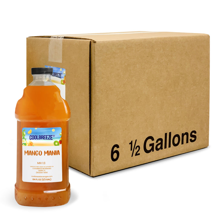 Coolbreeze® Beverages Premium Frozen Drink Machine Mix, Granita Slush Mix, Made with Cane Sugar - Mango