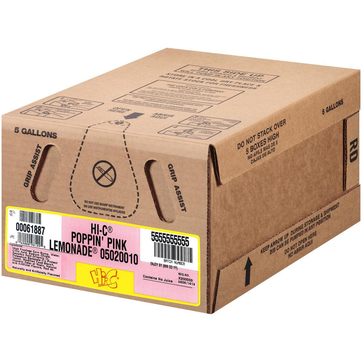 HI-C Poppin Pink Lemonade Syrup Concentrate - 5 Gallon Bag-In-Box