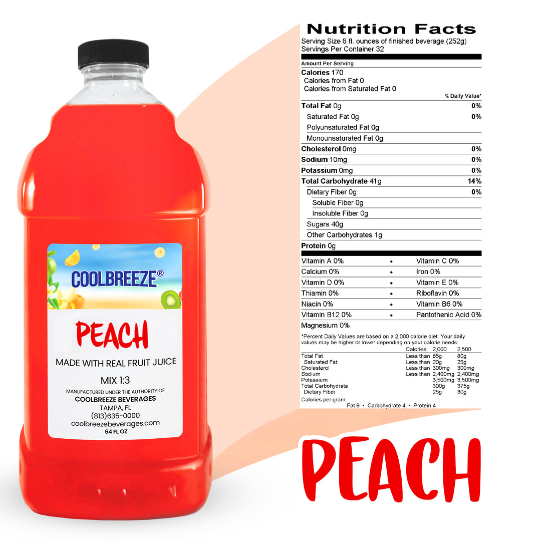 Coolbreeze® Beverages Premium Frozen Drink Machine Mix - Peach