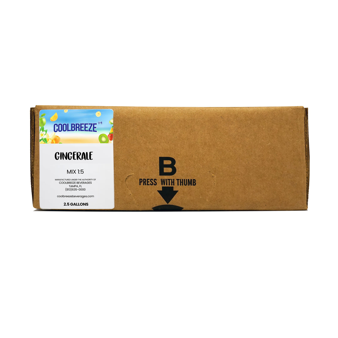 Coolbreeze® Beverages 2.5 Gallon Bag-In-Box Soda Syrup Concentrate - Gingerale