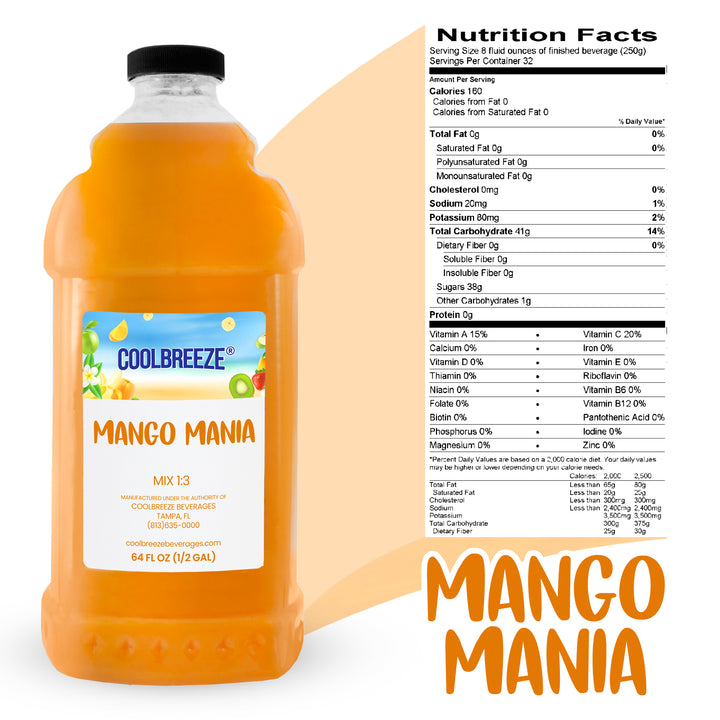 Coolbreeze® Beverages Premium Frozen Drink Machine Mix - Mango Mania Kosher