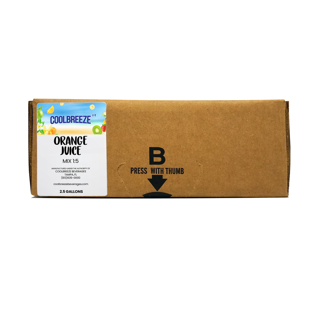 Coolbreeze® Beverages 2.5 Gallon Bag-In-Box Syrup Real Fruit Concentrate - Orange Juice