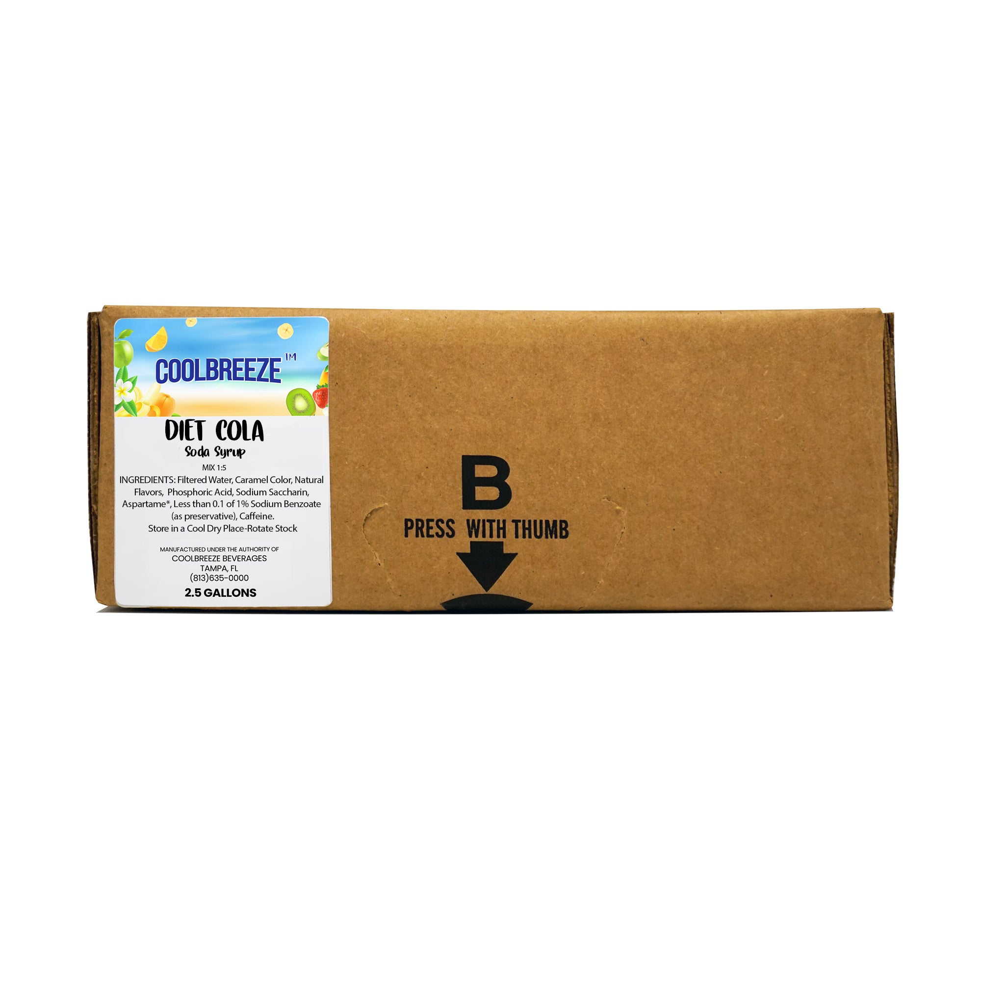 Coolbreeze Diet Cola Bag-In-Box Syrup - 2.5 & 5 Gal Fountain