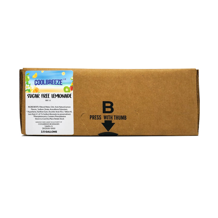 Coolbreeze® Beverages Sugar-Free Lemonade 2.5 Gallon Bag-In-Box Fountain Syrup Concentrate