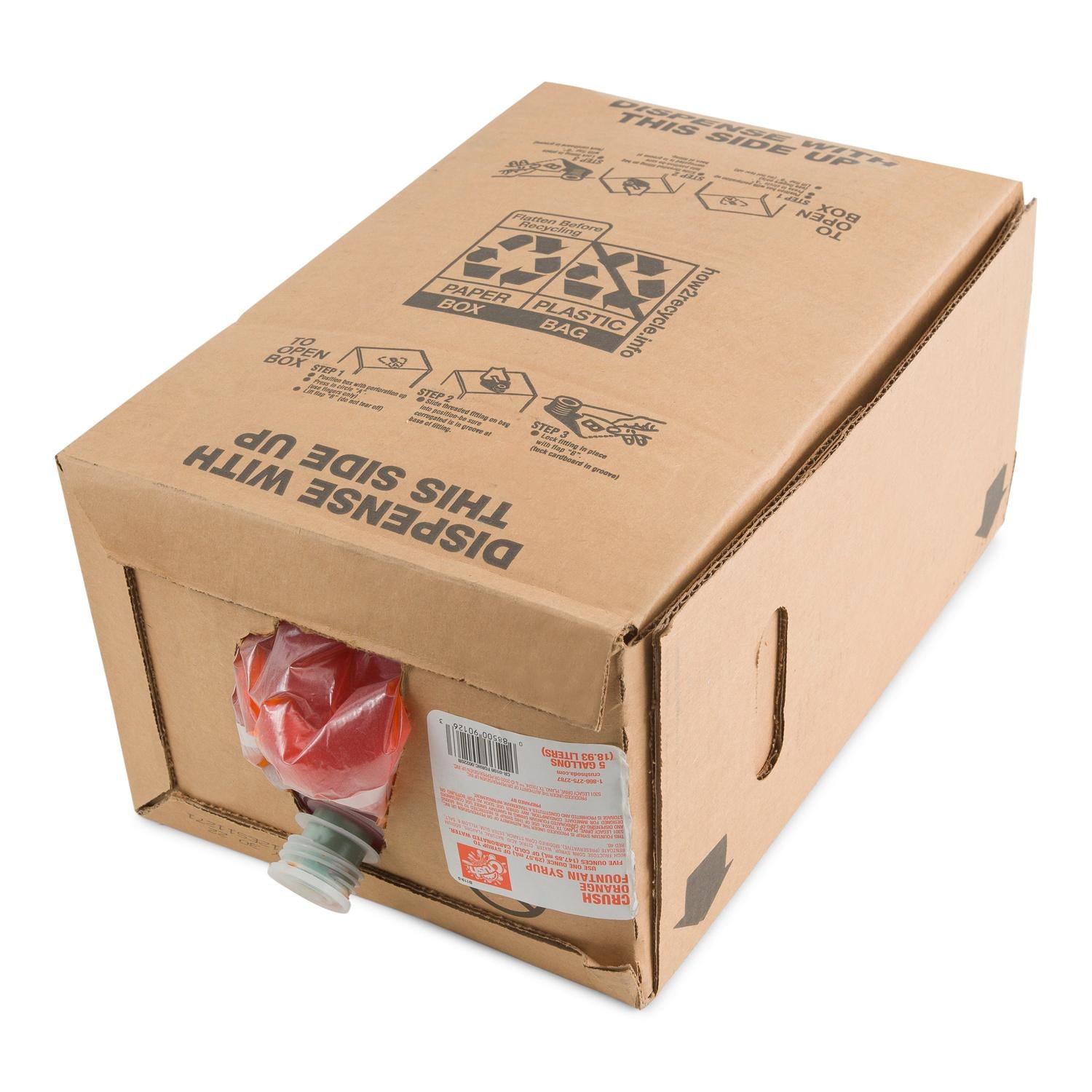 Orange Crush 5 Gallon Bag In Box Soda Syrup Concentrate