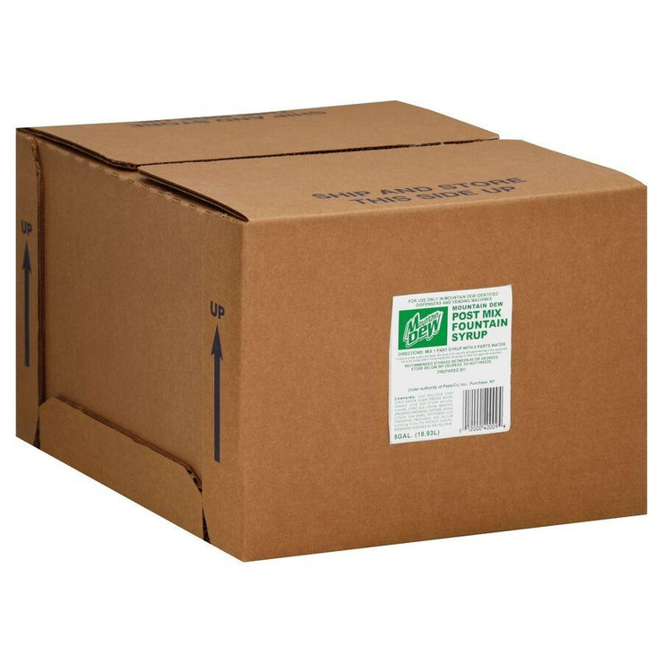 Mountain Dew Soda Fountain Syrup Concentrate - 5 Gallon Bag-In-Box