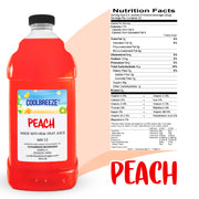 Coolbreeze® Beverages Premium Frozen Drink Machine Mix - One 1/2 Gallon Bottle - Peach