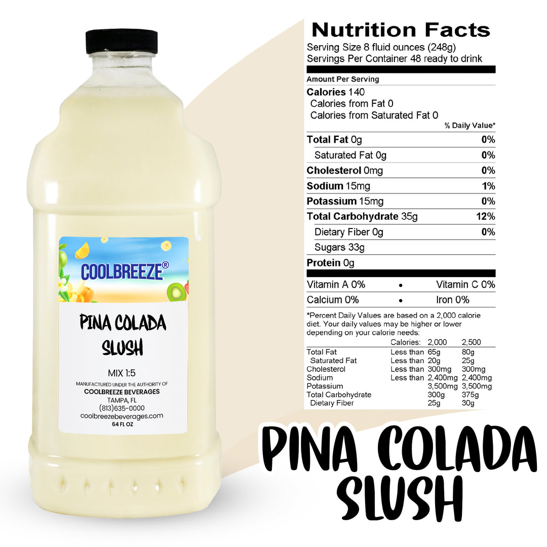 Coolbreeze® Beverages Frozen Drink Machine Flavor Syrups, Slush Mix - Pina Colada Slush