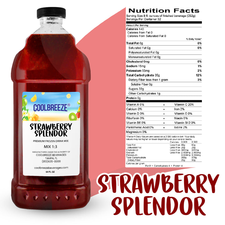 Coolbreeze® Beverages Premium Frozen Drink Machine Mix - Strawberry Splendor