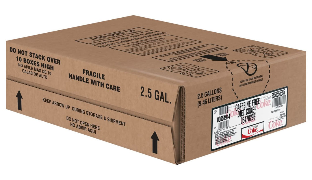 Caffeine Free Diet Coke 2.5 Gallon Bag-In-Box BIB Soda Fountain Syrup Concentrate