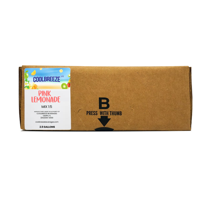 Coolbreeze® Beverages Pink Lemonade 2.5 Gallon Bag-In-Box BIB Syrup Real Fruit Concentrate