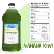 Coolbreeze® Beverages Premium Frozen Drink Machine Mix - One 1/2 Gallon Bottle - Banana Kiwi