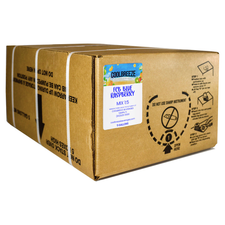 Coolbreeze® Beverages 5 Gallon Bag-In-Box FCB Frozen Drink Machine Mix - Blue Raspberry Slush