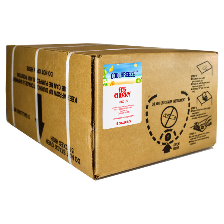 Coolbreeze® Beverages 5 Gallon Bag-In-Box Frozen Carbonated Beverage Frozen Drink Machine Mix - Cherry Slush