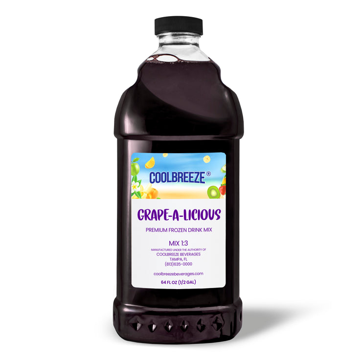 Coolbreeze® Beverages Premium Frozen Drink Machine Mix - One 1/2 Gallon Bottle - Grape