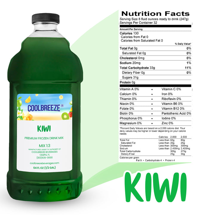 Coolbreeze® Beverages Premium Frozen Drink Machine Mix - Kiwi