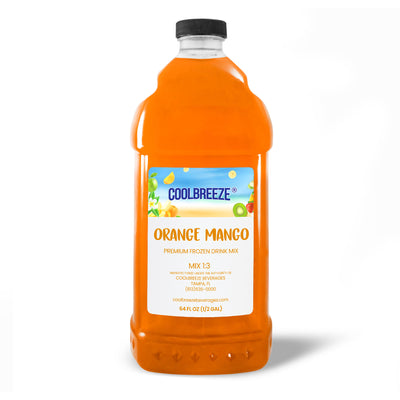 Coolbreeze® Beverages Premium Frozen Drink Machine Mix - One 1/2 Gallon Bottle - Orange Mango