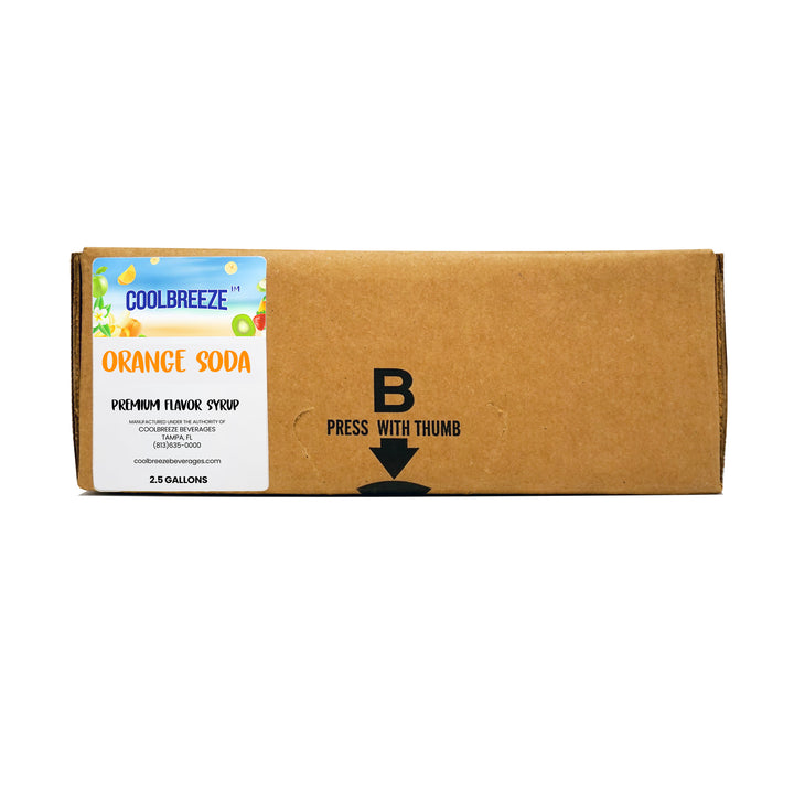 Coolbreeze® Beverages Orange Soda 2.5 Gallon Bag-In-Box BIB Soda Fountain Syrup Concentrate