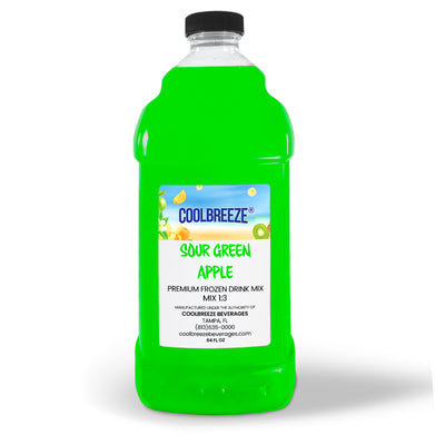 Coolbreeze® Beverages Premium Frozen Drink Machine Mix - One 1/2 Gallon Bottle - Sour Green Apple