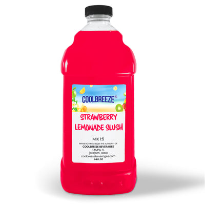 Coolbreeze Beverages Frozen Drink Machine Mix, Snowcone Syrup, Slushie Flavor Syrup - One 1/2 Gallon Bottle - Strawberry Lemonade