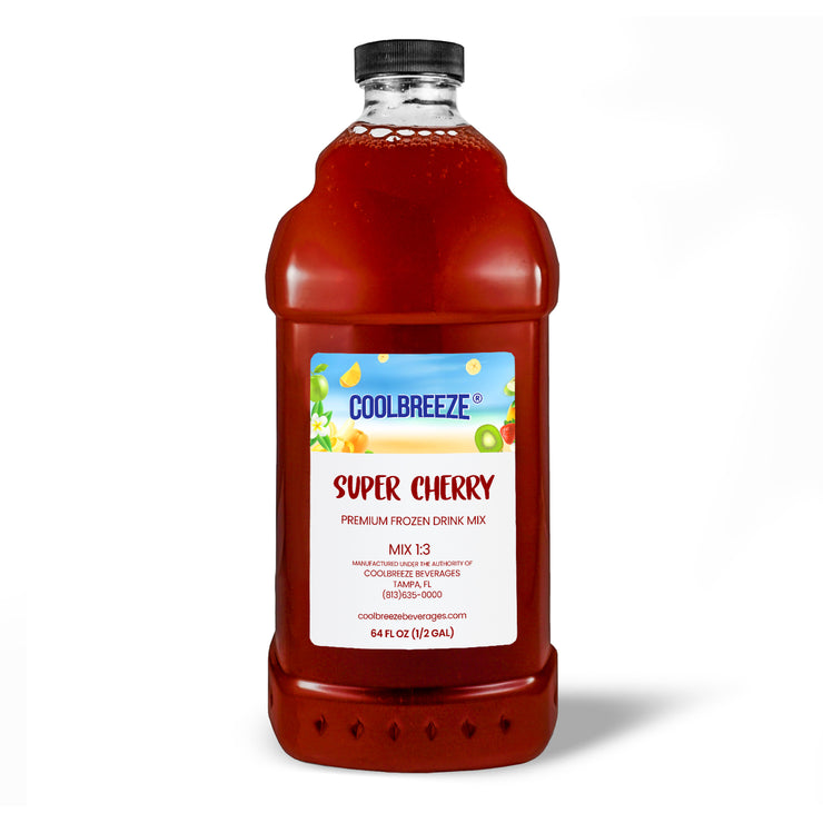 Coolbreeze® Beverages Premium Frozen Drink Machine Mix - One 1/2 Gallon Bottle - Super Cherry