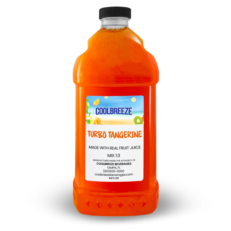 Coolbreeze® Beverages Premium Frozen Drink Machine Mix - One 1/2 Gallon Bottle - Turbo Tangerine