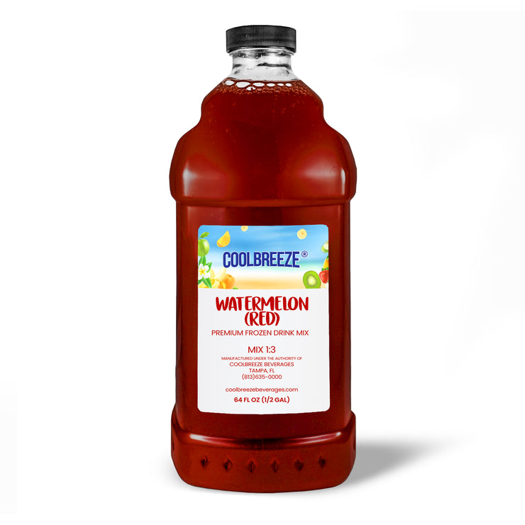 Coolbreeze® Beverages Premium Frozen Drink Machine Mix - One 1/2 Gallon Bottle - Red Watermelon